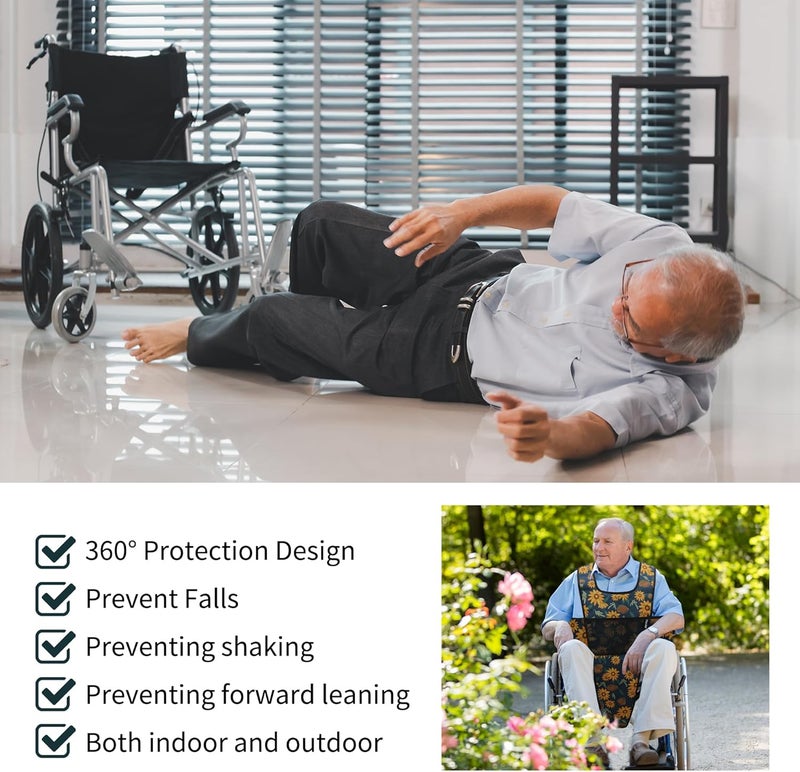 MDSTOP Wheelchair Safety Belt, Anti-Slip Wheelchair Seatbelt, Wheelchair Harness with Adjustable Secure Buckle, Medical Restraints Straps for Seniors Elderly, Patients, Disable (Cyan) - Image 5